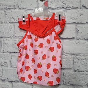 Wonder Nation Toddler Girls Tankini, 2-Piece Swim Set Size 2T Pink Strawberries